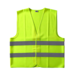 High-visibility safety reflector jacket in neon green for site workers