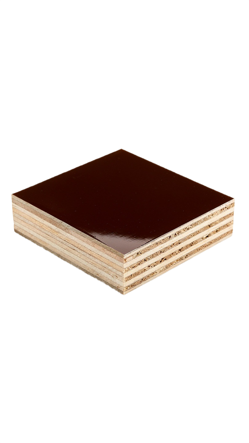 a square sample block of a thick 18mm film faced w 3
