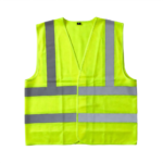 High-visibility safety reflector jacket in neon green for site workers