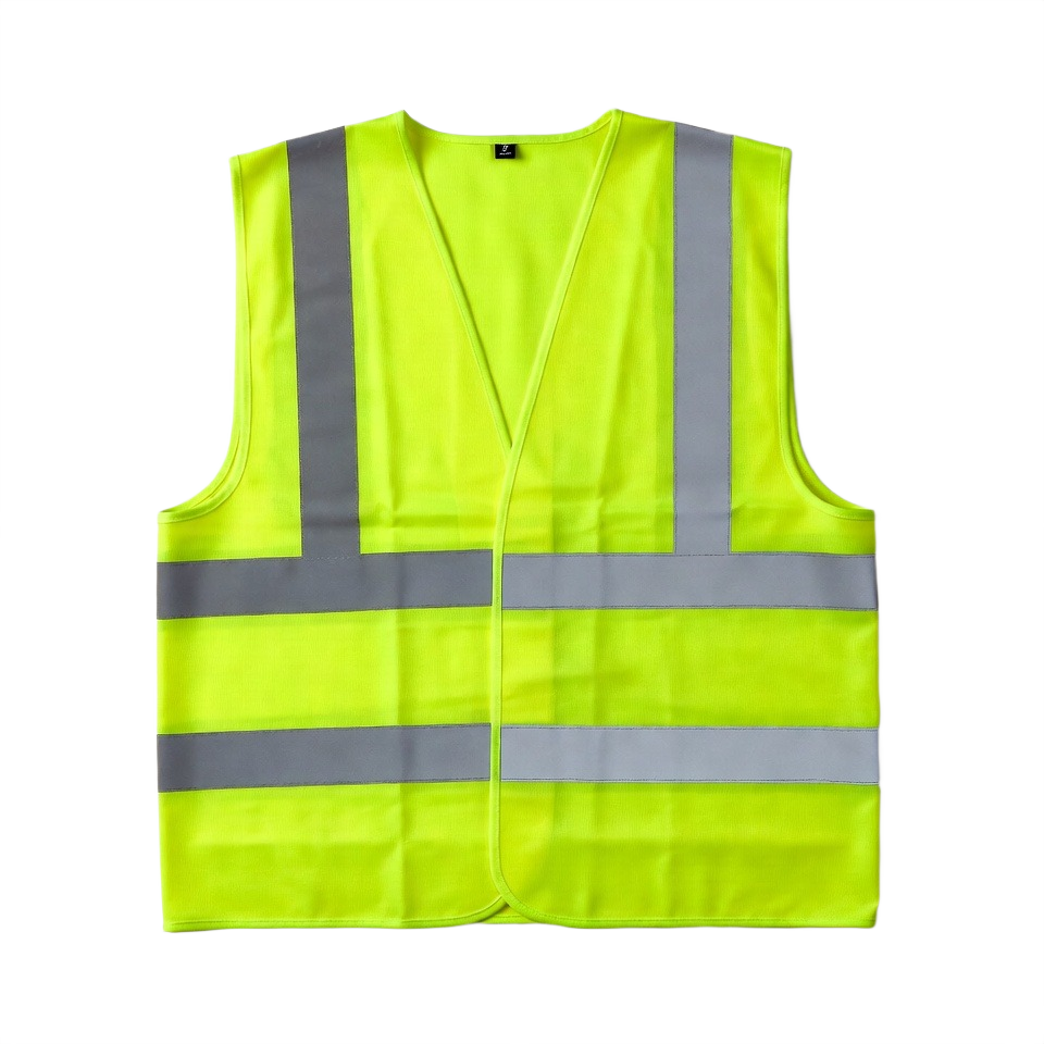 High-visibility safety reflector jacket in neon green for site workers