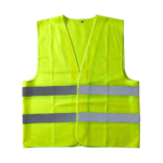 High-visibility safety reflector jacket in neon green for site workers