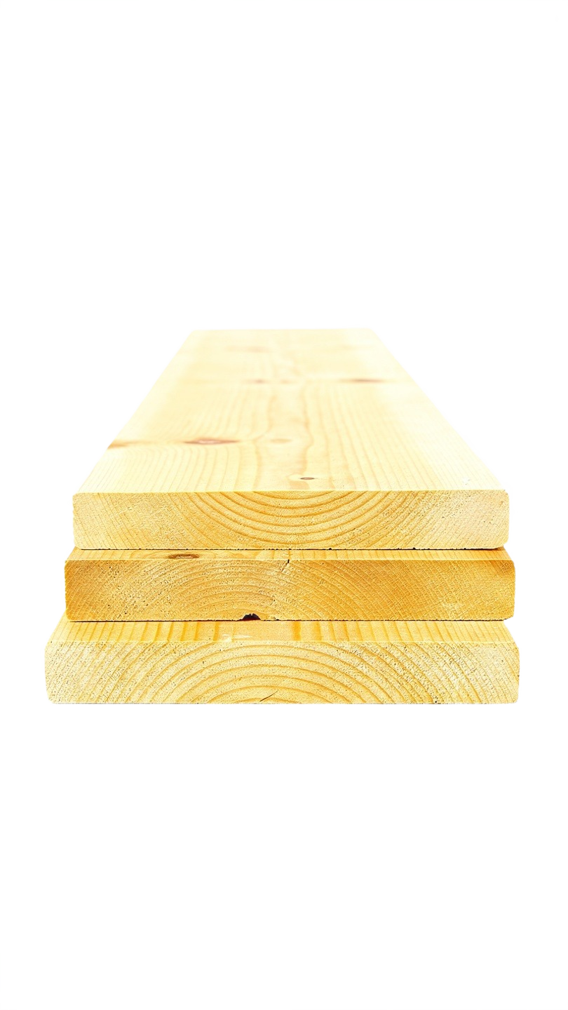 three straight cut structural timber planks made o